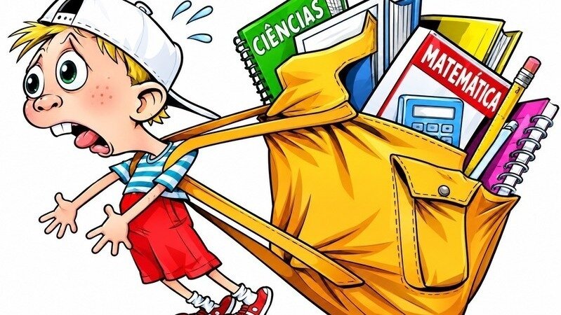 Excesso de peso nas mochilas escolares