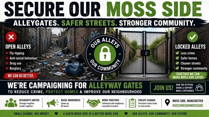 Install alleyway gates in Moss Side to protect our community
