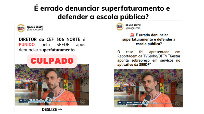 Defenda a escola pública e o diretor Pedro Seabra do CEF 306 Norte