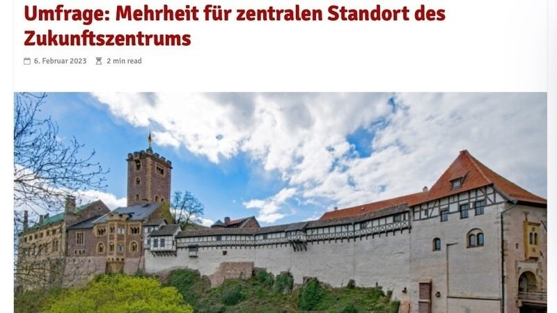 FORSA-Umfrage bestätigt: Eisenach liegt absolut richtig – in jeder Beziehung.