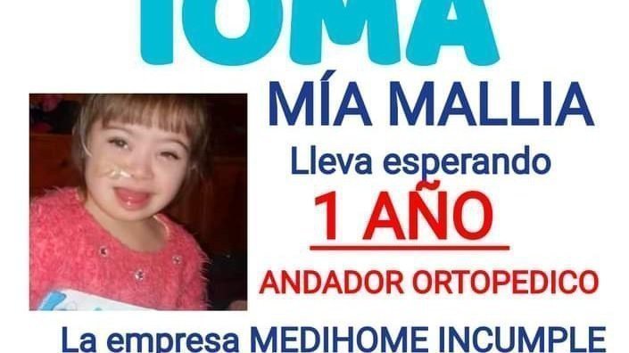 IOMA seguimos esperando la prestación para Mía Mallia