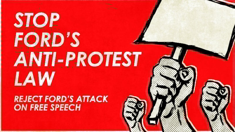 petition doug ford stop doug ford s anti protest law change org