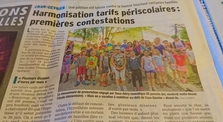 La Dauphiné parle de notre action