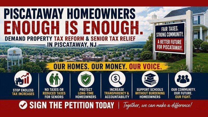 Demand Property Tax Fairness and Senior Tax Relief in Piscataway, NJ