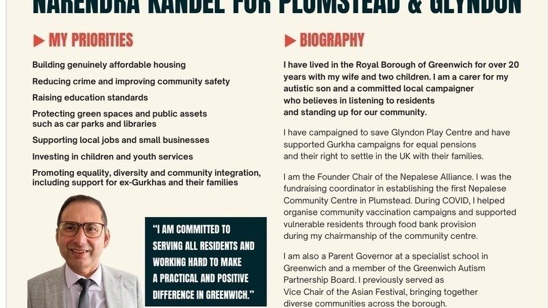 Standing for Change in Greenwich – Local Council Election, 7 May