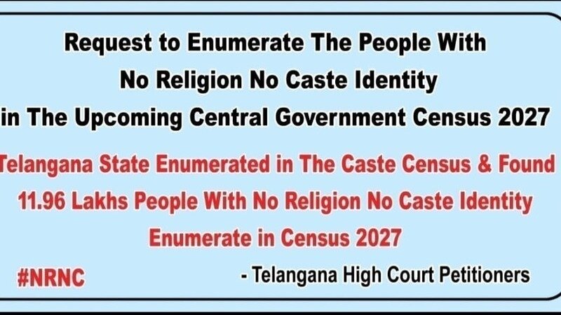 Enumerate People with No Religion No Caste Identity in Census 2027 !