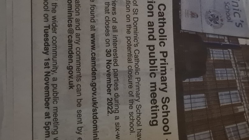 Public meeting 01.11.22 5pm at St Dominics