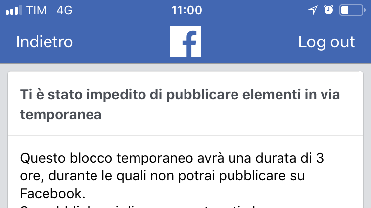 Facebook mi ha di nuovo bloccato il profilo...