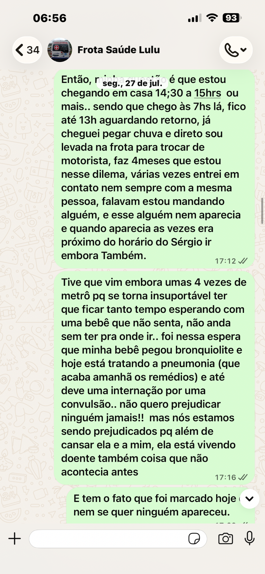 Uma das inúmeras tentativas de contato