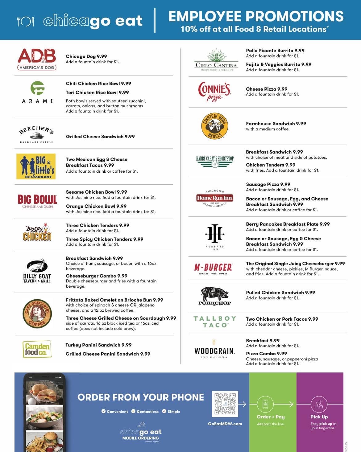 Chicago Midway Meal Options for Airline Employees and Flight Crews