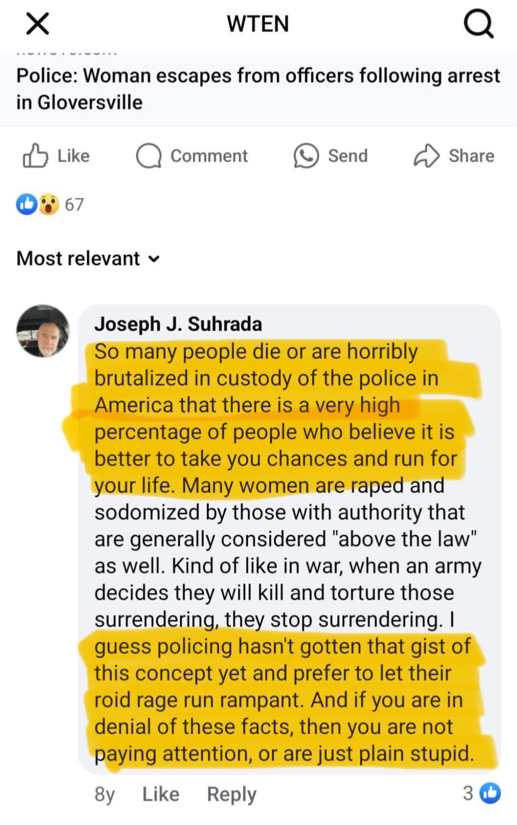 Hate speech against police