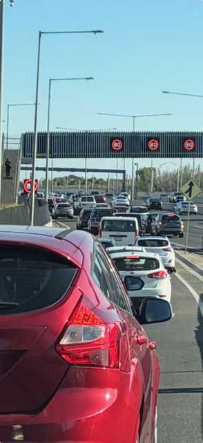Traffic Merging Congested Fwy