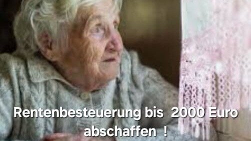 Petition · Keine Besteuerung der Witwenrente ! Freibetrag bis 2000