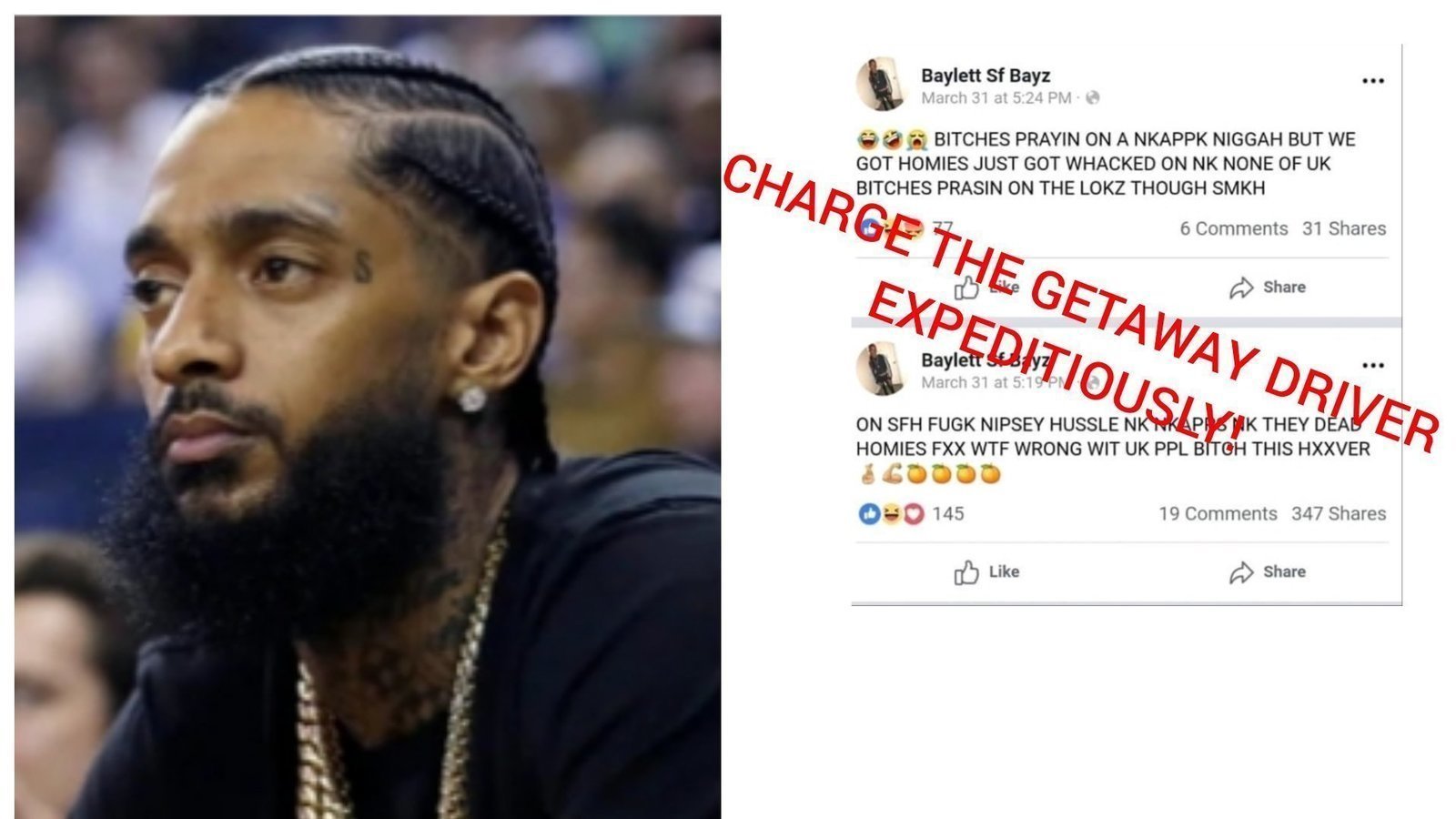 Petition · RE NIPSEY HUSSLE, CHARGE THE GETAWAY DRIVER WITH CONSPIRACY