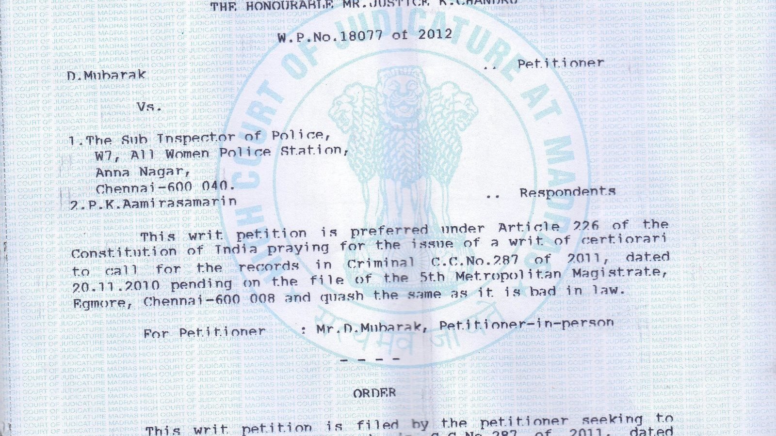 Criminal Writ Petition Under Article 226 2025