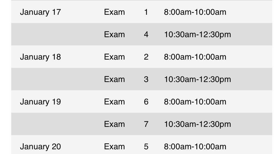 Petition · Keep Staples Midterm Schedule 8001000am and 10301230am