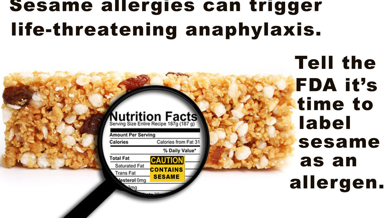 Petition · Add Sesame Seeds as an allergen to US Product labeling laws