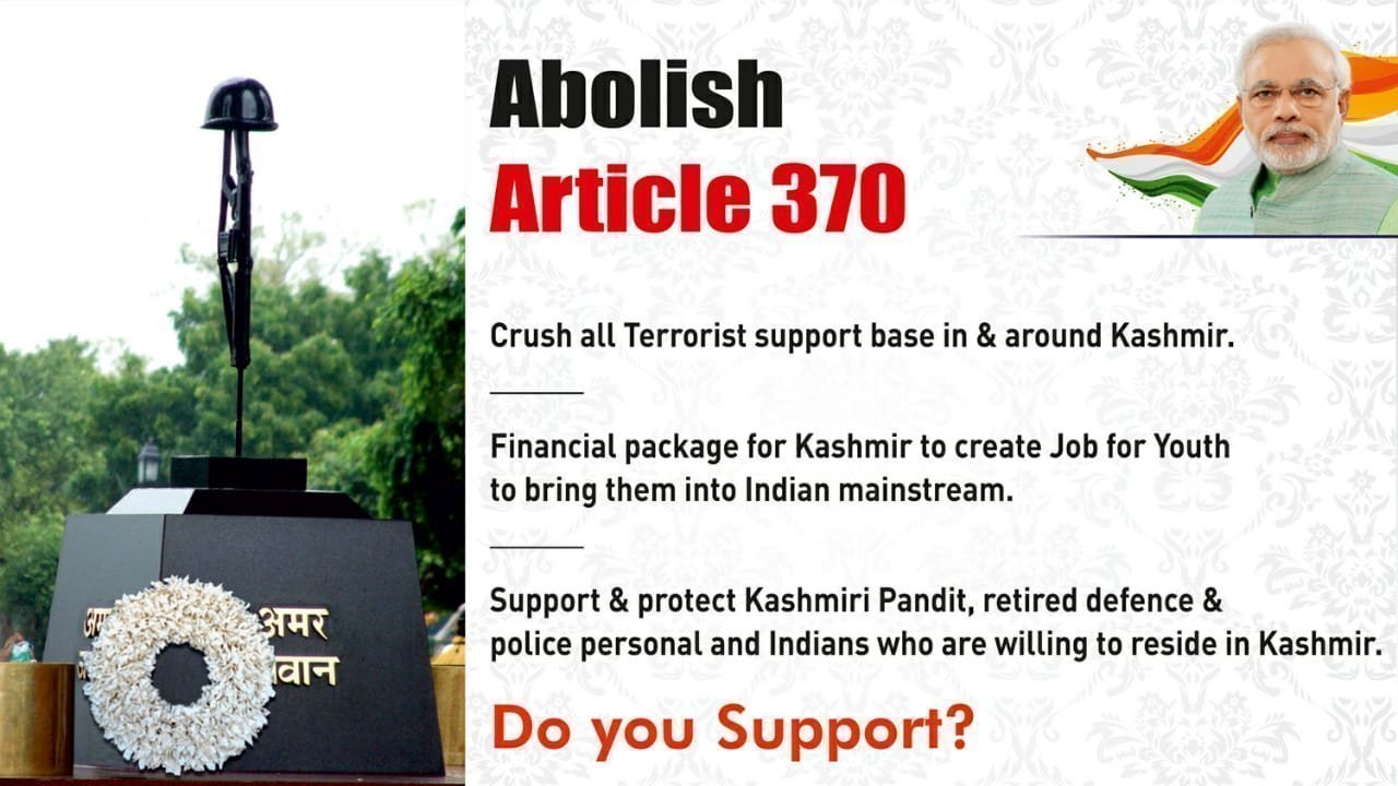 Petition abolish article 370 in kashmir india change