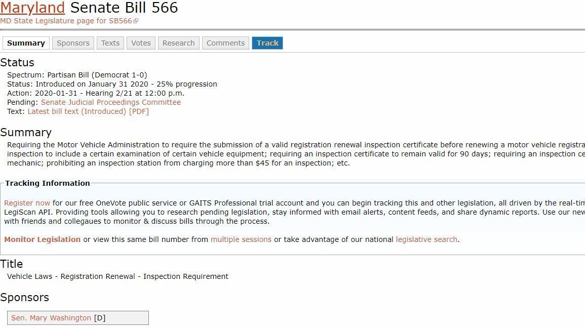 Petition Fight The Sb 655 In Maryland For Bi Annual Vehicle Inspections Change Org