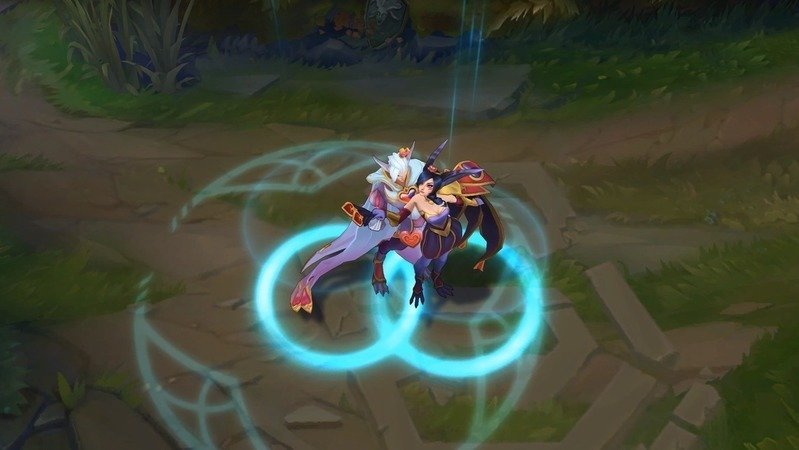 Devolución de animaciones exclusivas para el vuelta a base de nuevas skins Rakan y Xayah