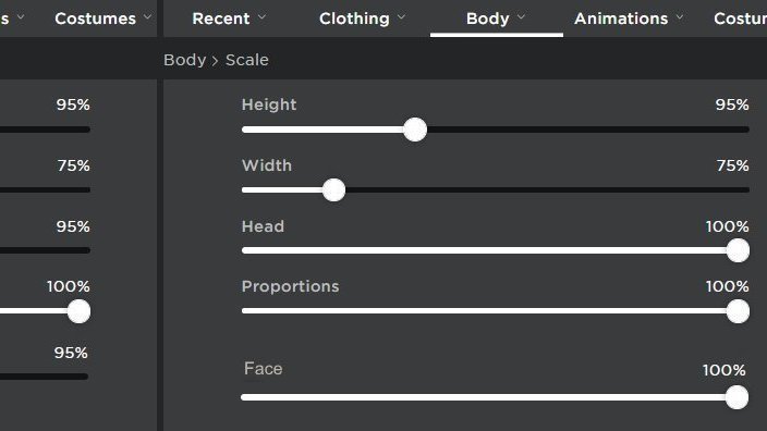 Roblox Avatar Editor Default Scale - vrogue.co