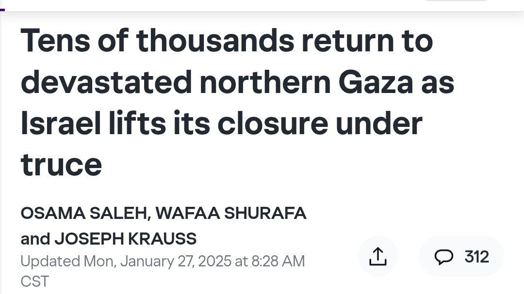 Petition update · Tens of thousands return to devastated northern Gaza ...