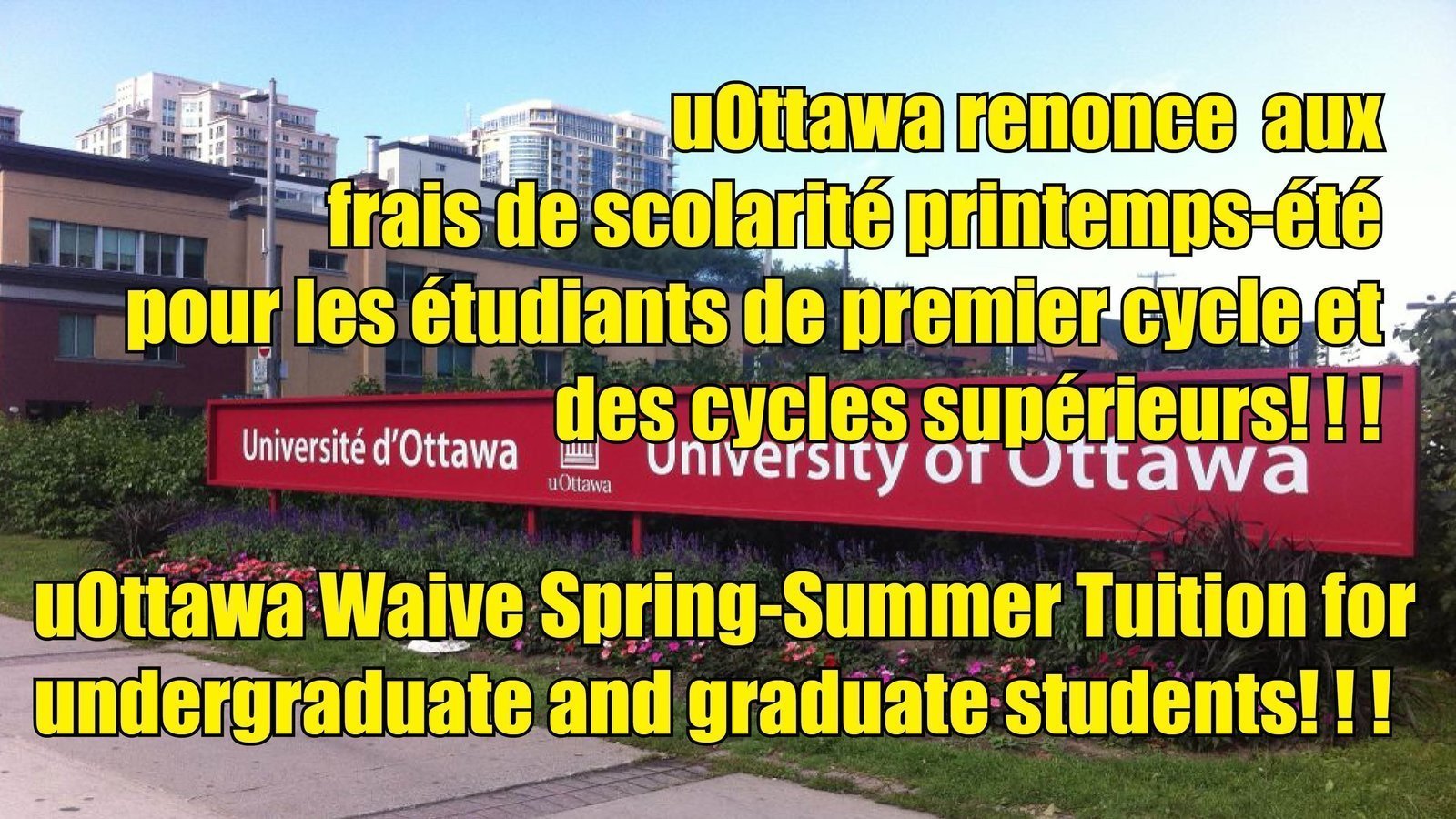 Pétition · uOttawa renonce aux frais de scolarité printempsété