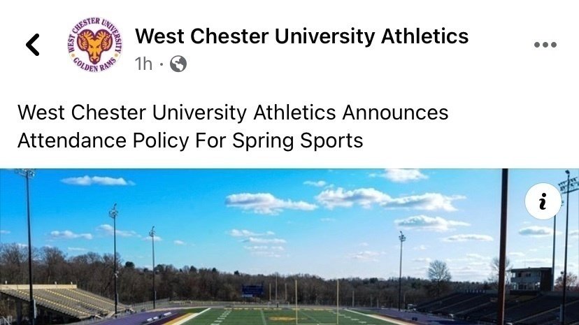 Petition · Allow spectators for West Chester University spring sporting