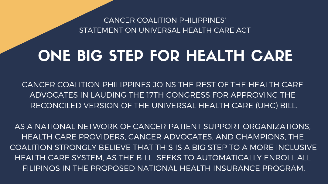 Petition update · Cancer Coalition Ph Statement on UHC Bill · Change.org