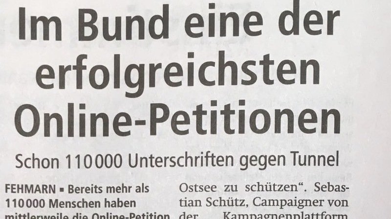 Petition Update Das Belttunnel Projekt Beginnt Zu Wanken