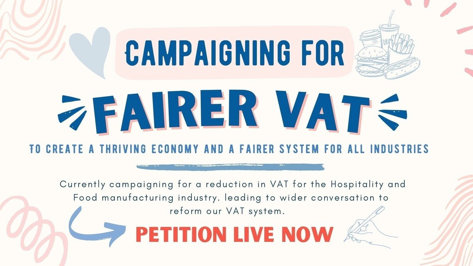 Petition · Reduce VAT from 20 to 10 for the hospitality and food