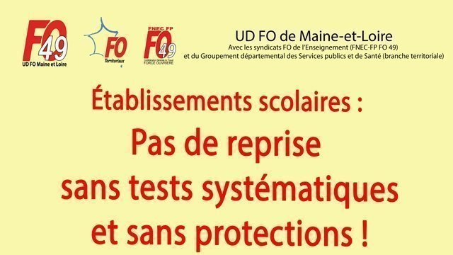 Share Petition Prefet Du 49 Etablissements Scolaires Pas De Reprise Sans Tests Systematiques Et Protections Change Org