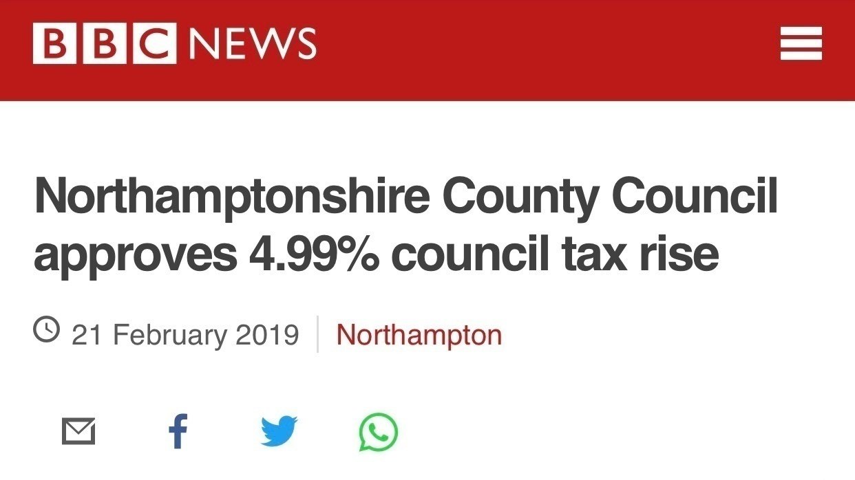 Petition · Council tax in Northamptonshire increased to more than 5