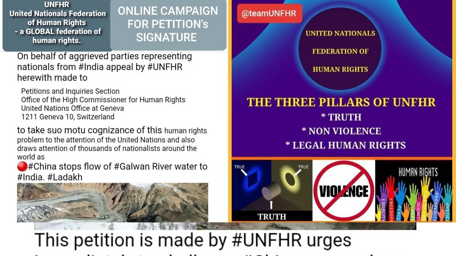 Petition china cutting off galwan river flow to india poses serious