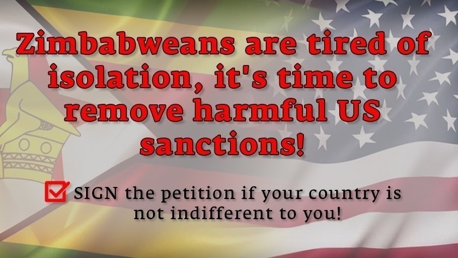 Petition · Lifting of the US sanctions against Zimbabwe Zimbabwe