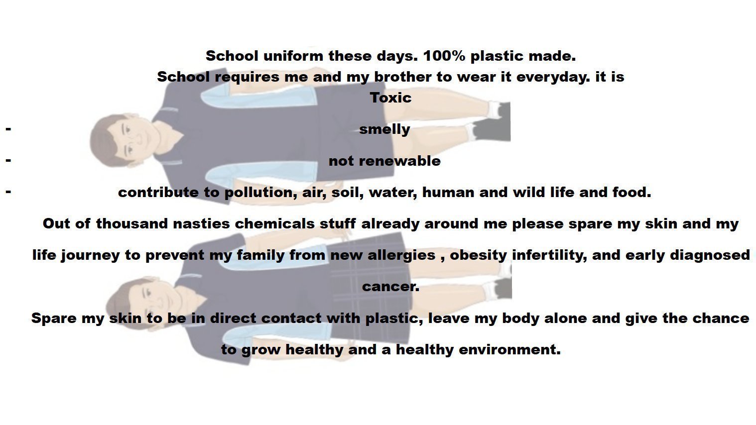 Petition · SAY YES TO. the healthy choice for school uniforms. ·