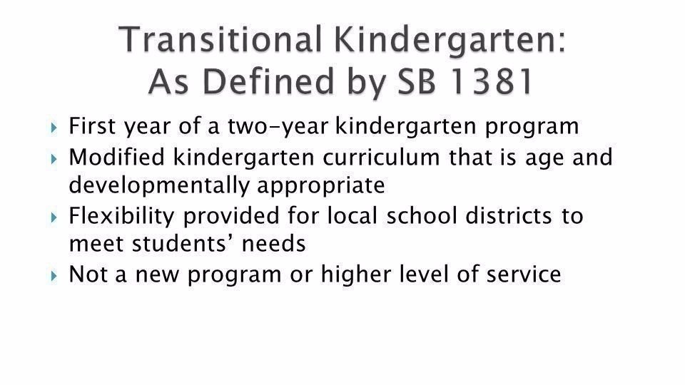 Petition · Define Apportionment for Transitional Kindergarten in Basic