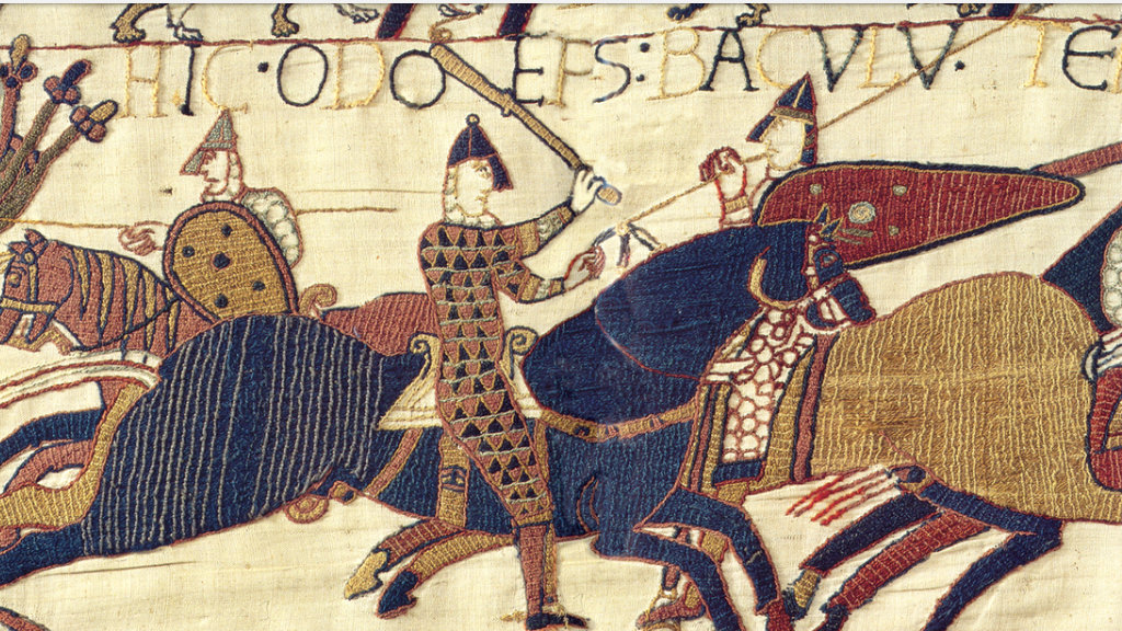 Cravate En Soie Brochier - Motif Tapisserie De Bayeux 