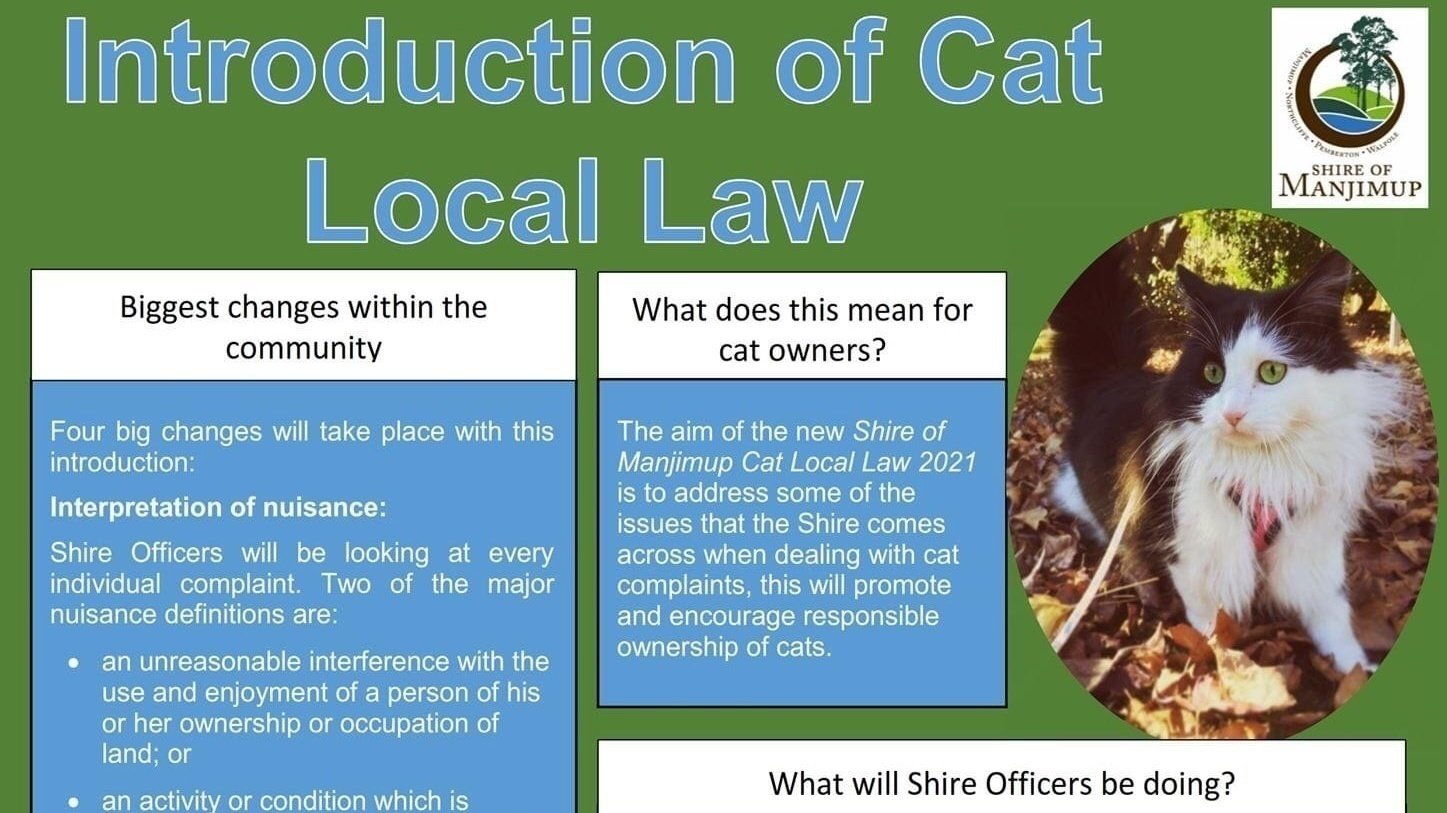 Petition update · Thank You Manjimup! Cat Local Laws introduced in