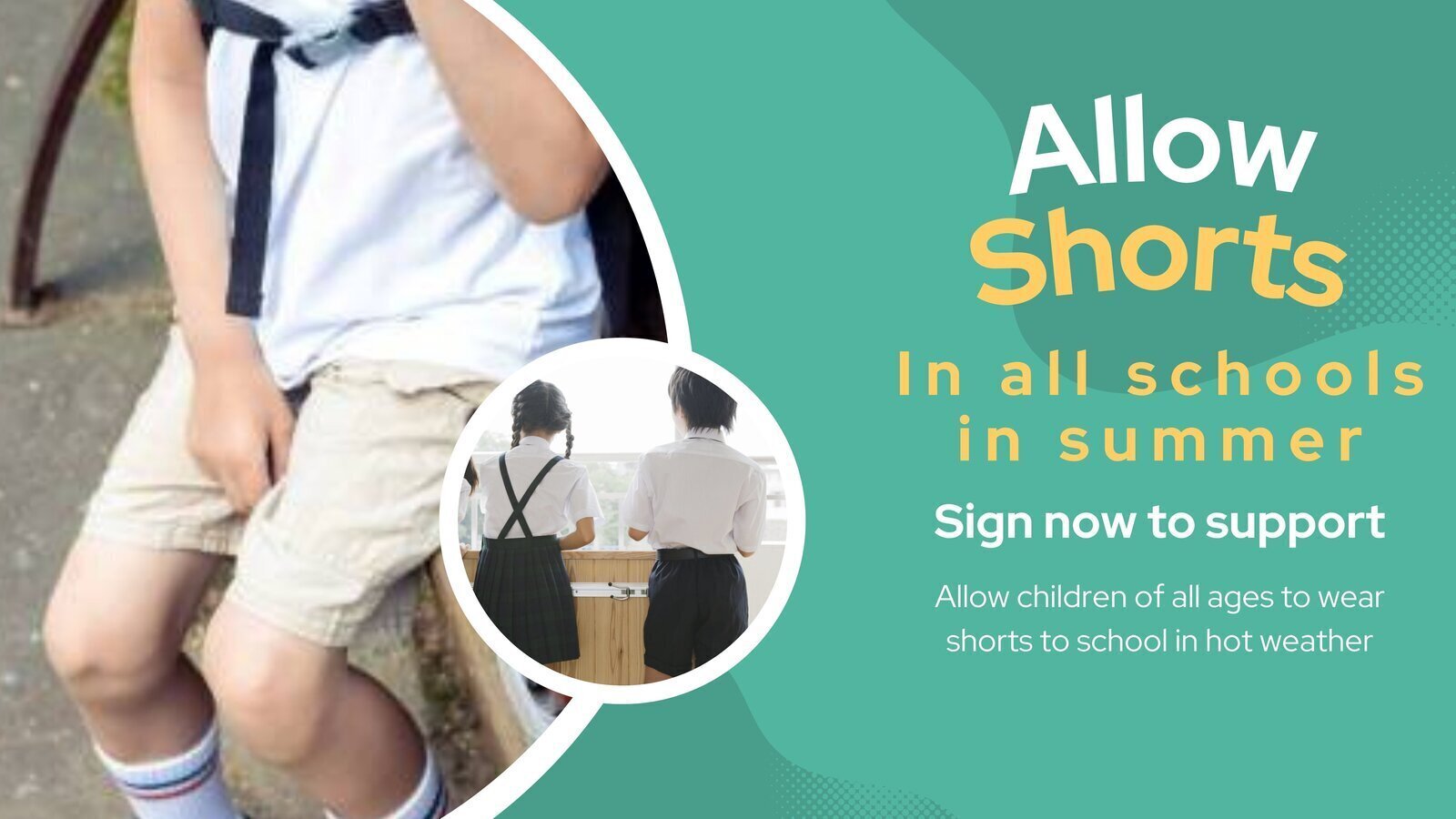 Petition · Allow school children of all ages to wear shorts in hot