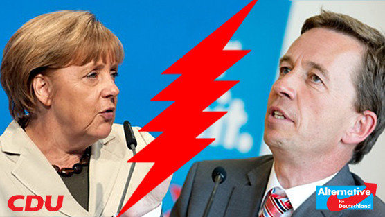 Rededuell zwischen Bernd Lucke und Angela Merkel
