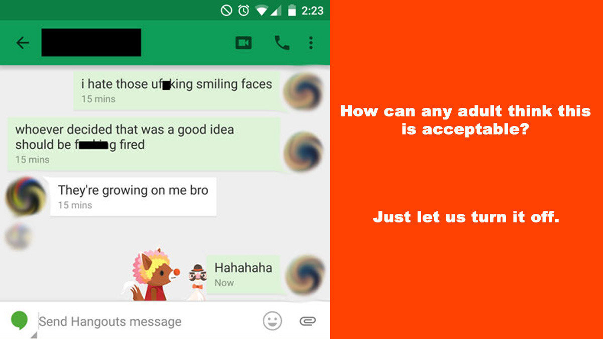 Petition · Add option to turn off autoanimated emoji in Google