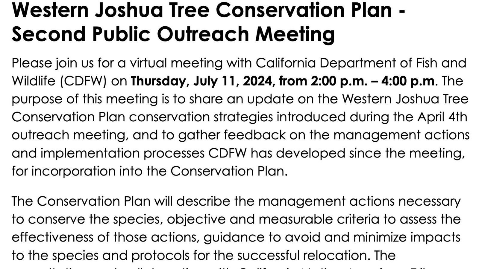Petition update · PUBLIC COMMENTS! JULY 11 2pm LET California Dept Fish ...