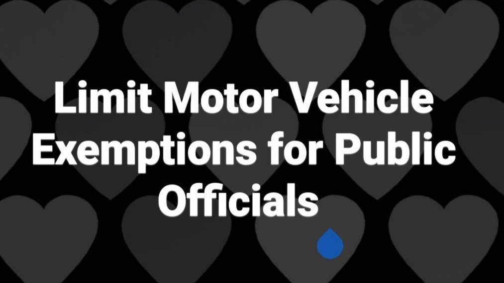 Petition · Limit the Motor Vehicle Tax exemptions for Public Officials