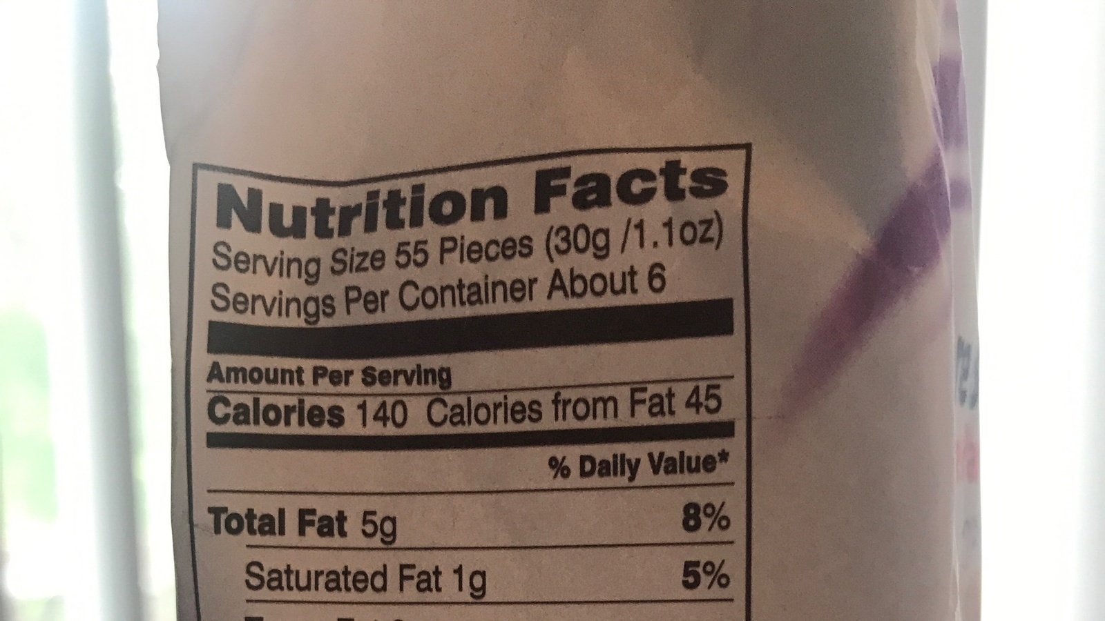 Petition · Change the serving size of goldfish to 56 ·