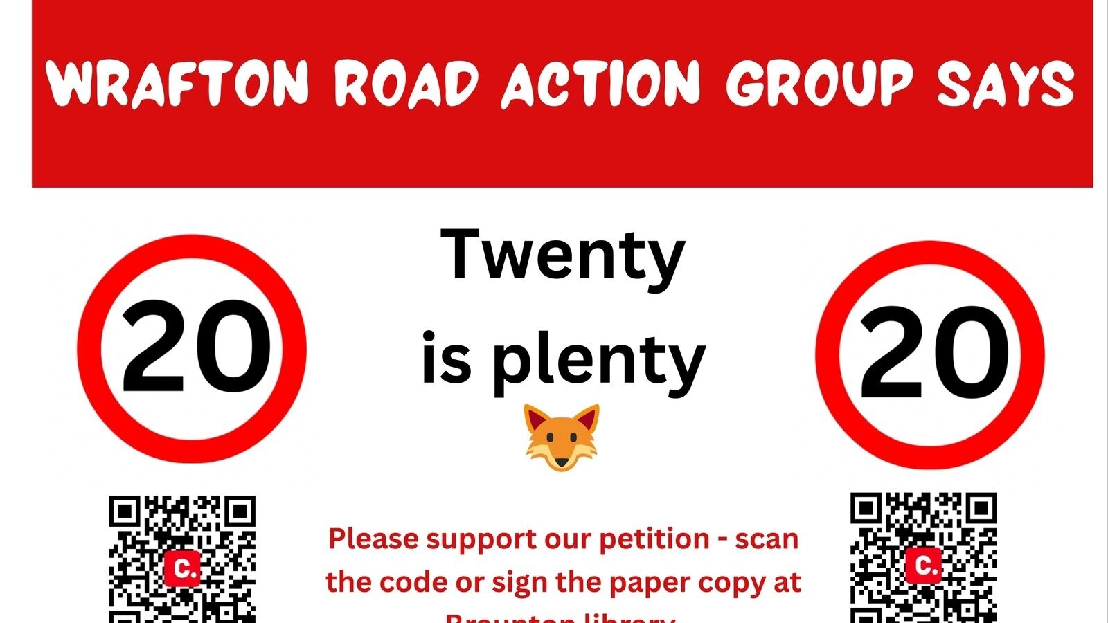Petition · Twenty’s Plenty! Lower the Speed Limit on Wrafton Road ...