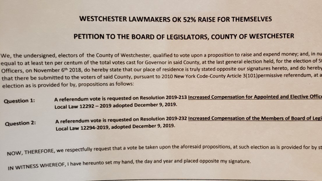 Petition · Say NO to 52 Pay Raise to Westchester County Legislators