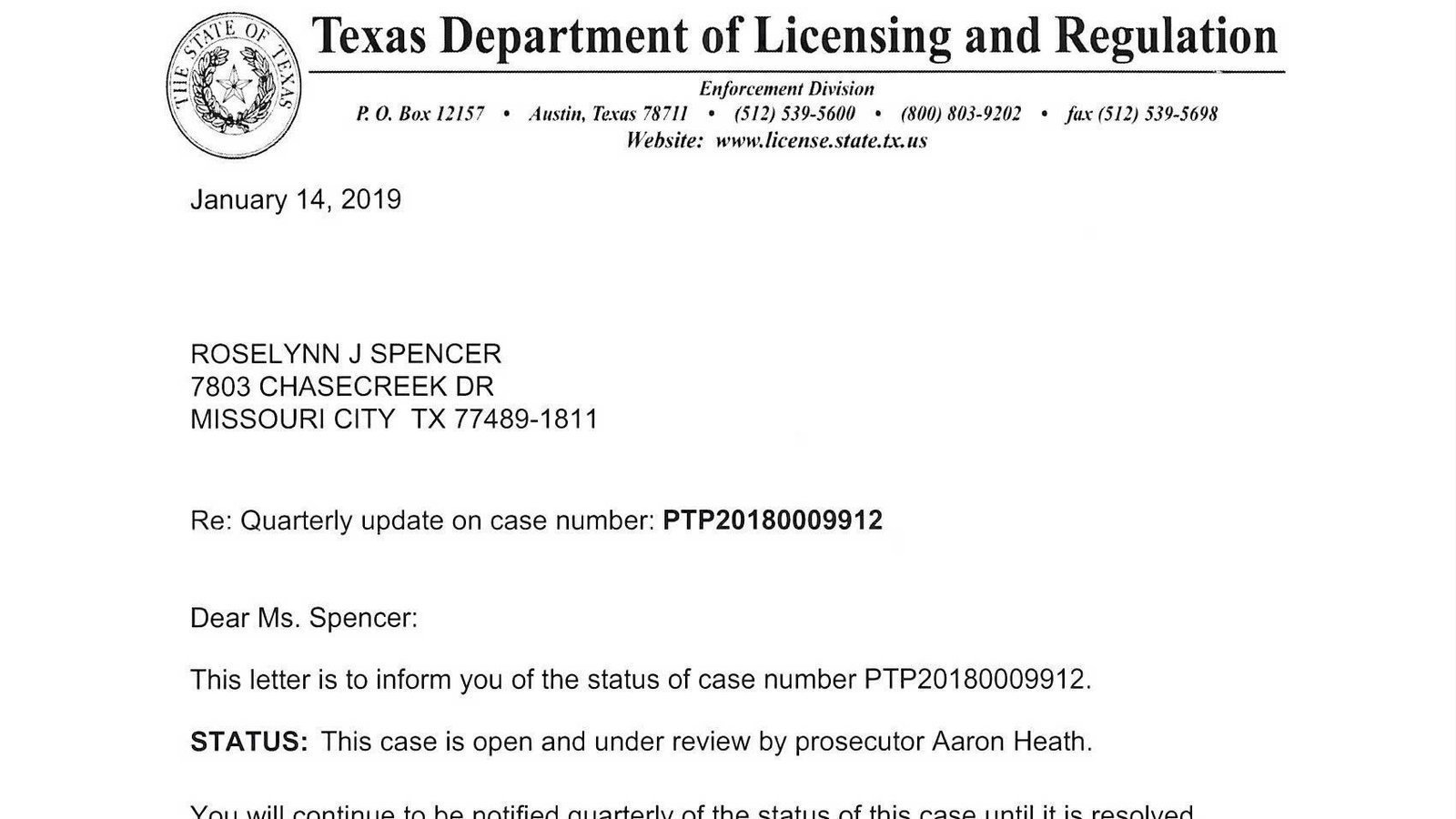 Petition · Investigate Glen Whitehead of the Fort Bend Central