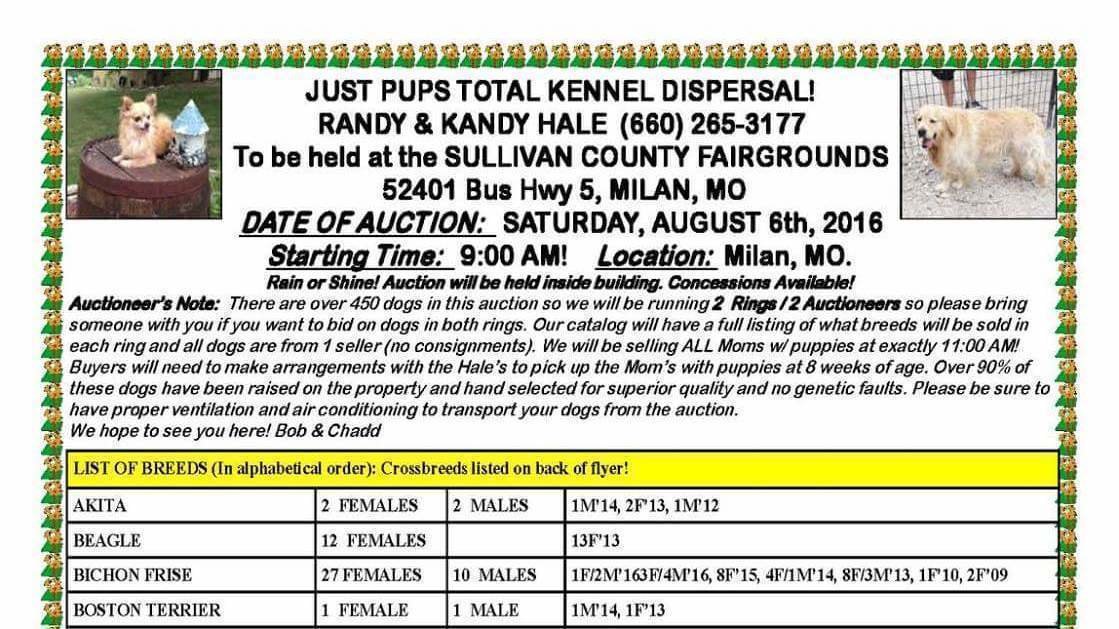 Petition · STOP! AUCTION and DISPERSAL of JUST PUPS 400+ DOGS in MO