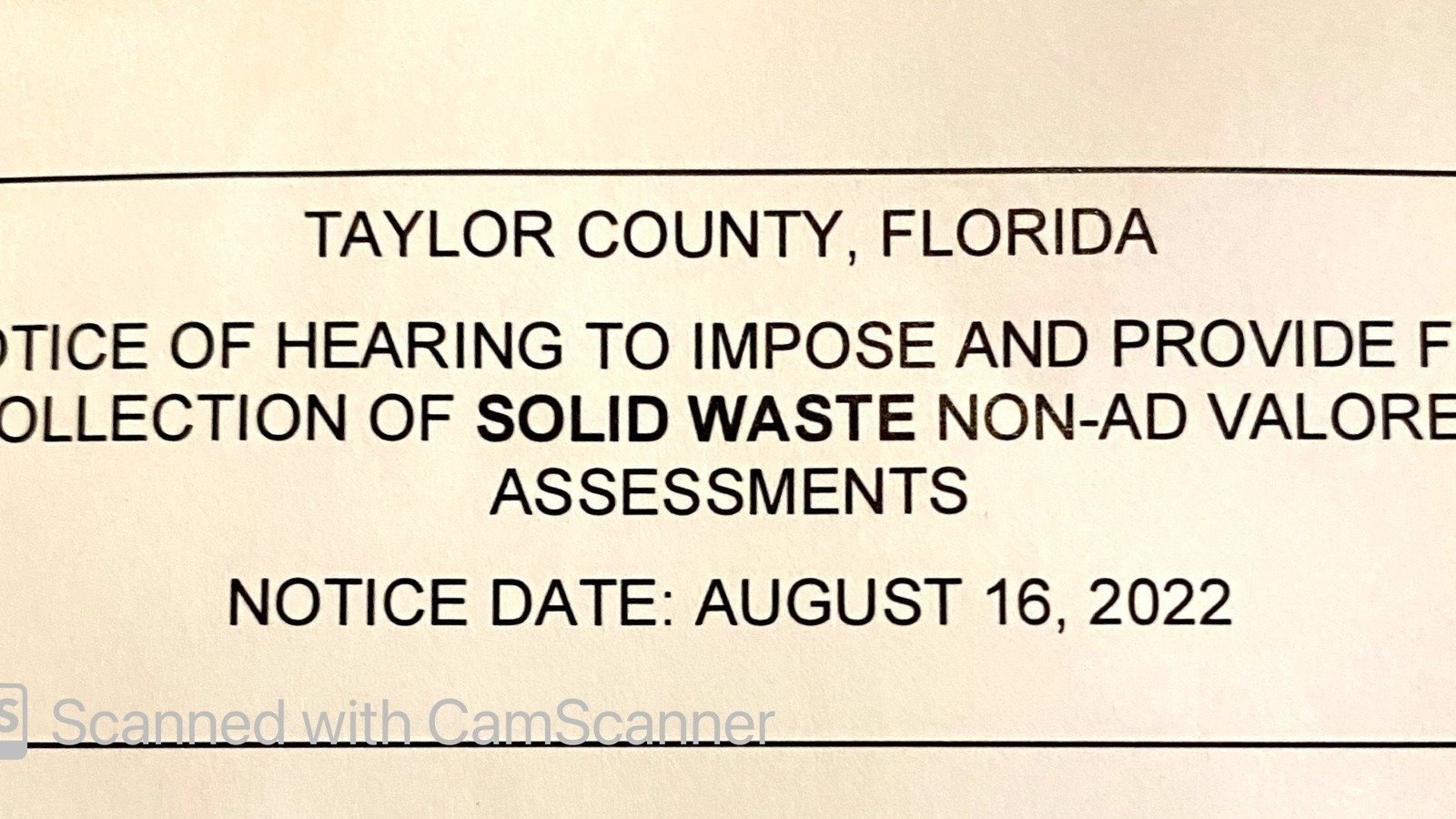 Petition · Taylor County Property Owners Against Solid Waste Assessment